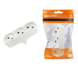 18.06.03 Аксессуары - Блоки розеточные (двойники, тройники) - цвет белый/черный