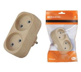 18.06.05 Аксессуары - Блоки розеточные (двойники, тройники) «ЭКО» (сосна)