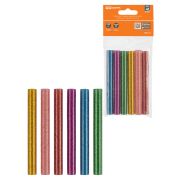 Клеевые стержни универсальные цветные с блестками, 11 мм x 100 мм, набор 6 шт, «Алмаз» TDM