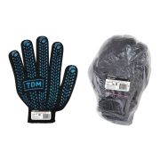 Перчатки утепленные х/б с ПВХ, двойные зимние, «Протектор», черные, 1 пара, TDM