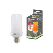 Лампа светодиодная «Эффект пламени» Т65-5 Вт-230 В-1500 К-E27 (65х138) TDM