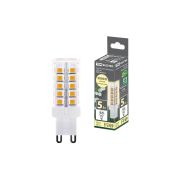 Лампа светодиодная G9-5 Вт-230 В-3000 К, SMD, 16x49 мм TDM