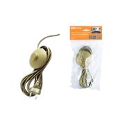 Шнур с ножным выключателем и плоской вилкой ШУН01В ШВВП-ВП 2х0,75мм2 3,5м. бронза TDM