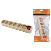 Колодка розеточная 6 гнезд 2П+3 с выключателем16А 250В «Эко» (сосна) TDM