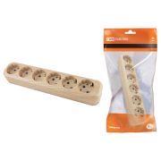 Колодка розеточная 6 гнезд 2П+3 16А 250В «Эко» (сосна) TDM