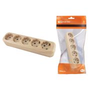 Колодка розеточная 5 гнезд 2П+3 16А 250В «Эко» (сосна) TDM