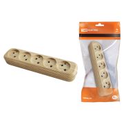 Колодка розеточная 5 гнезд 2П б/з 10А 250В «Эко» (сосна) TDM