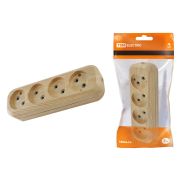 Колодка розеточная 4 гнезда 2П б/з 10А 250В «Эко» (сосна) TDM