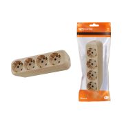 Колодка розеточная 4 гнезда 2П+3 16А 250В «Эко» (сосна) TDM