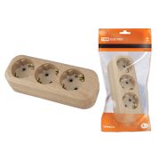 Колодка розеточная 3 гнезда 2П+3 16А 250В «Эко» (сосна) TDM