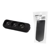 Колодка розеточная 3 гнезда 2П б/з 10А 250В черная серии «Народная» К3-2000