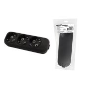 Колодка розеточная 3 гнезда 2П+3 16А 250В черная серии «Народная» К3-3100