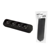 Колодка розеточная 4 гнезда 2П+3 16А 250В черная серии «Народная» К4-3100