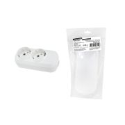 Колодка розеточная 2 гнезда 2П+З 16А 250В белая серии «Народная»