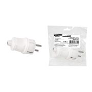 Вилка прямая с/з белая 16А 250В серии «Народная»