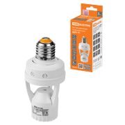 Датчик движения патрон ДДПт-01 60Вт, 10-300с, 6м, 3+Лк, 120(сбоку)+360(сверху)гр IP20, TDM