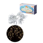 Гирлянда светодиодная «Бахрома» 2х1м, 152LED, 3000К, бел. шнур, посл. подкл, IP65, 250 В, TDM