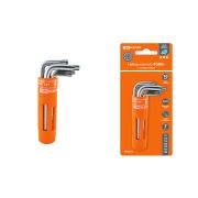 Набор ключей «TORX» с отверстием 7 шт: T9-T30 (круглый держатель в блистере), CR-V сталь «Алмаз» TDM