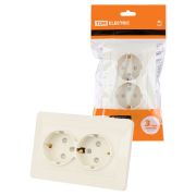 Розетка двойная 2П+З с защ. шт. 16А 250В сл. кость «Ильмень» TDM