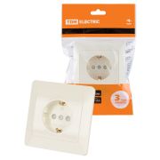 Розетка 2П+З с защ. шт. 16А 250В сл. кость «Ильмень» TDM