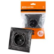 Розетка 2П+З 16А 250В + 2 USB порта 2,1А 5В старинное серебро «Лама» TDM