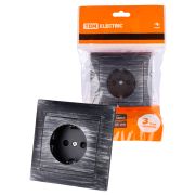 Розетка 2П+З 16А 250В с защ. шт. старинное серебро «Лама» TDM