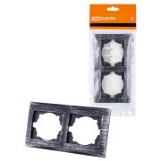 Рамка 2-х постовая горизонтальная старинное серебро «Лама» TDM