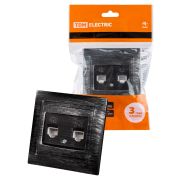 Розетка двойная телефонная RJ11 старинное серебро «Лама» TDM