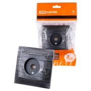 Розетка телевизионная простая (0-2400МГц, «мама») старинное серебро «Лама» TDM