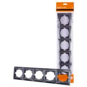 Рамка 5-ти постовая горизонтальная старинное серебро «Лама» TDM