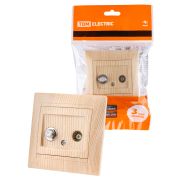 Розетка TV («мама») + SAT (F-разъем) 0-2400МГц сосна «Лама» TDM