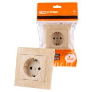 Розетка 2П+З 16А 250В с защ. шт. сосна «Лама» TDM