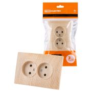 Розетка двойная 2П 10А 250В сосна «Лама» TDM