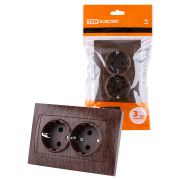 Розетка двойная 2П+З 16А 250В с защ. шт. венге «Лама» TDM