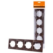 Рамка 4-х постовая горизонтальная венге «Лама» TDM