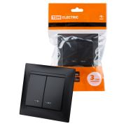 Выключатель 2 кл. с подсветкой 10А графит «Лама» TDM