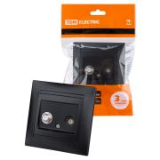 Розетка TV («мама») + SAT (F-разъем) 0-2400МГц графит «Лама» TDM