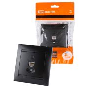 Розетка компьютерная RJ45 графит «Лама» TDM