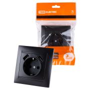 Розетка 2П+З 16А 250В + 2 USB порта 2,1А 5В графит «Лама» TDM