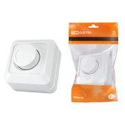 Светорегулятор поворотный RL 300 Вт IP20 белый «Ладога» TDM