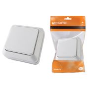 Выключатель 1-кл. открытой установки IP20 10А, белый «Ладога» TDM