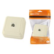 Розетка TФ (RJ-11) открытой установки IP20, сл. кость «Ладога» TDM