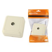 Розетка TВ простая (0-2400 Гц, «мама») открытой установки, IP20 сл. кость «Ладога» TDM