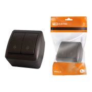 Выключатель на 2 направления 2-кл. открытой установки IP44 10А шоколад «Селигер» TDM