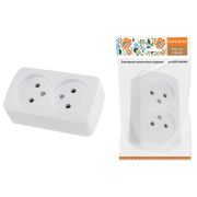 Розетка двойная 2П открытой установки IP20 10А, белая «Дача» Народная