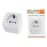 Розетка 2П+З открытой установки IP20 16А, белая «Дача» Народная