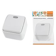 Выключатель 1-кл. открытой установки с подсветкой IP20 10А, белый «Дача» Народная