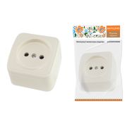 Розетка 2П открытой установки IP20 10А, сл. кость «Дача» Народная