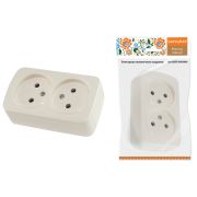 Розетка двойная 2П открытой установки IP20 10А, сл. кость «Дача» Народная