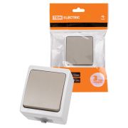 Выключатель 1-кл. открытой установки IP54 10А серый «Вуокса» TDM